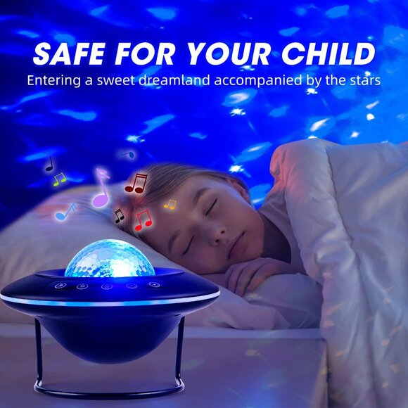 Star Projector Galaxy Lamp with Bluetooth Speaker | Aurora Night Light with Time - Picture 7 of 7